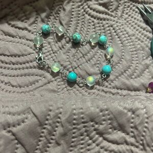 Turquoise and moonstone bracelet